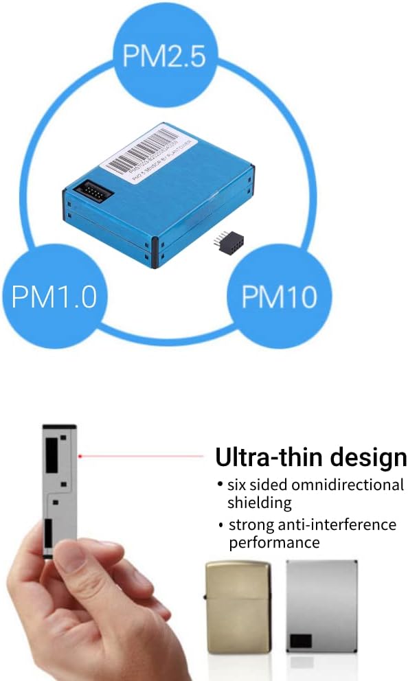 Air Quality Monitor PM2.5 PM10 Detector with Real Time Display Indoor Pollution Meter for Dust Portable Home Sensor