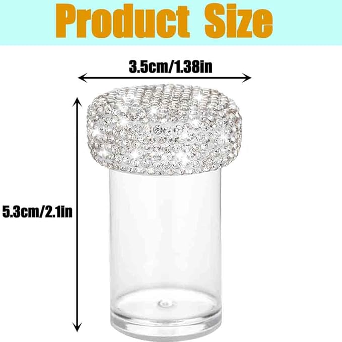 Bling Diamond Portable Waterproof Pill Case Medicine Dispenser Bottle Storage for Outdoor Camping Travel (White)