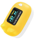 Child Pulse Oximeter Blood Oxygen Saturation Monitor, Neck/wrist Cord, Batteries included, Yellow
