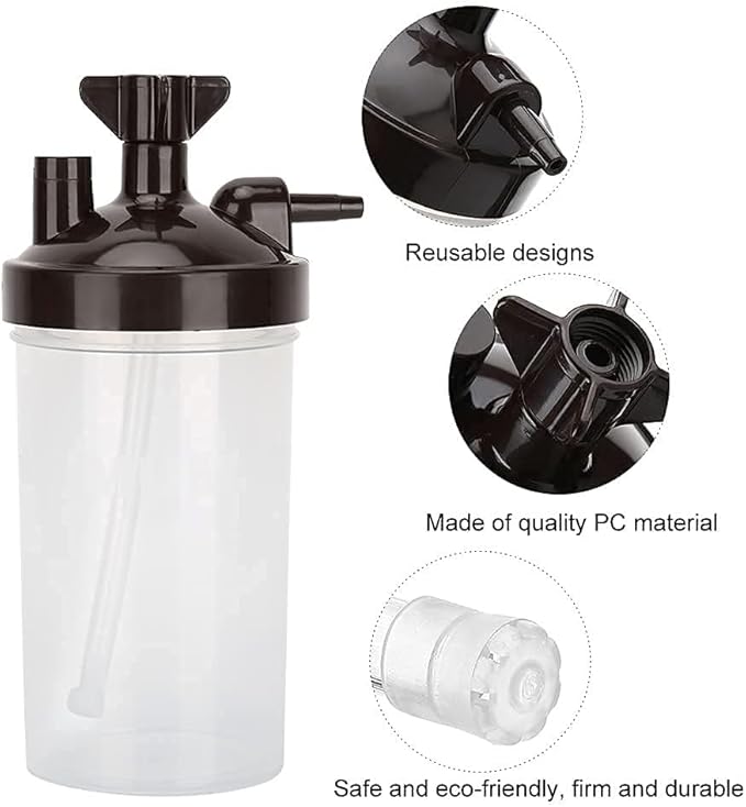 Universal Oxygen Humidifier Bubbler Bottle 350ml with Pressure Relief Valve with Adapter for Tubing (4)
