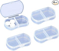 4PCS Pill Case for Purse Small Pill Organizer Portable Travel Daily Pill Containers AM & PM Mini Pill Box Vitamin, Fish Oil, Supplement Holder