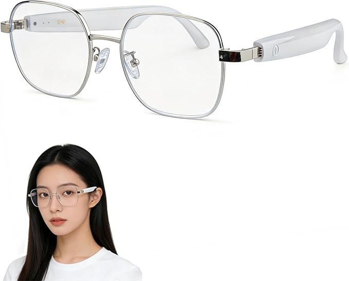 Smart Glasses, Blue Light Blocking Glasses for Men and Women, Photochromic Sunglasses, Built-in Mic & Speakers, Hands-Free Calling, Bluetooth Audio Glasses for Work/Travel, Voice Control