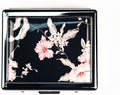 Vintage Flower 7 Days Chromed Shiny Silver Pill Organizer with Mirror Inside Has 8 Separate Compartments Rectangle 7 Days Pill Box Pill Case