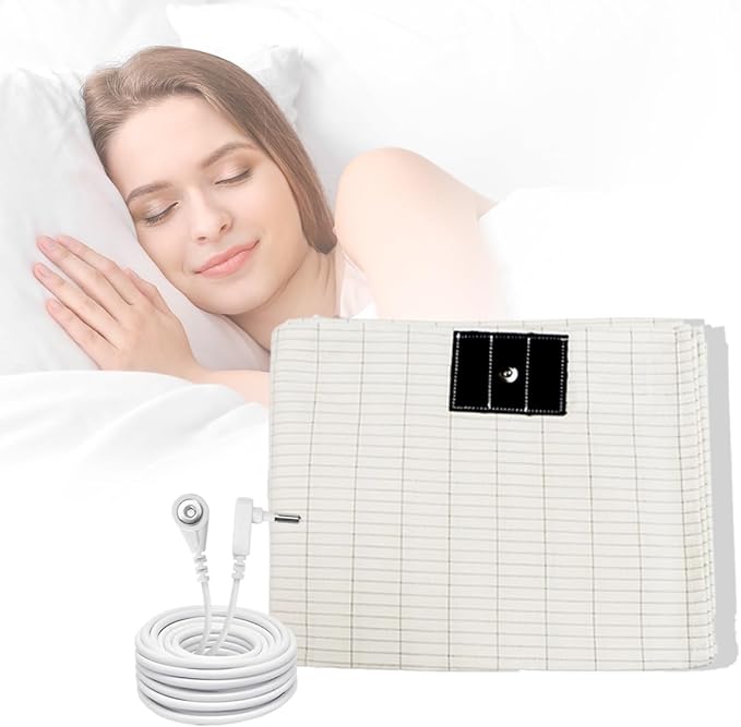 Grounding Sheet, Grounding Mat for Bed with Grounding Cord, Reduce Painful, Inflammation, Improves Sleep, 5% Silver Fiber with 95% Cotton, (60x80IN,White)