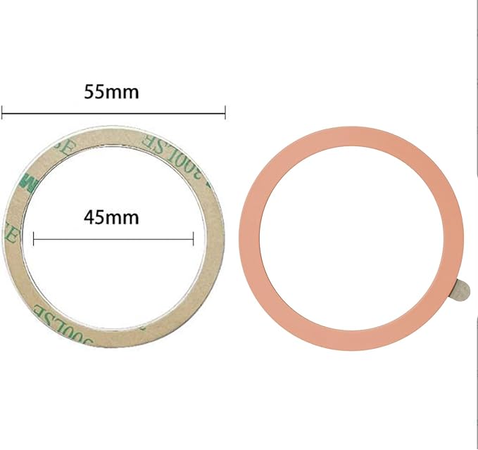 TENOC Universal Metal Ring Sticker for Magnetic Charger Compatible with iPhone/Samsung/Android All Cellphones, Magnetic Mount/Phone Holder Conversion Accessories, 3Pcs, Rose Gold