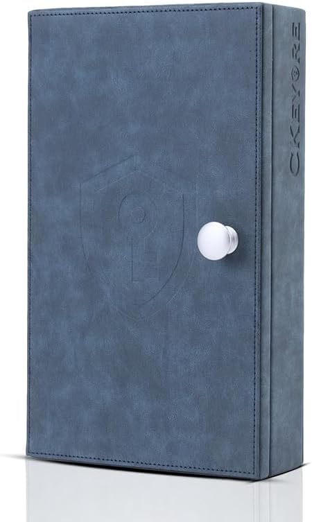 CKEYURE Premium XL PU Leather Faraday Box for Car Keys Wall Mount | Anti Theft Faraday Key Fob Protector | Faraday Cage | Car Key Holder | RFID Key Box | Key fob Signal Blocker