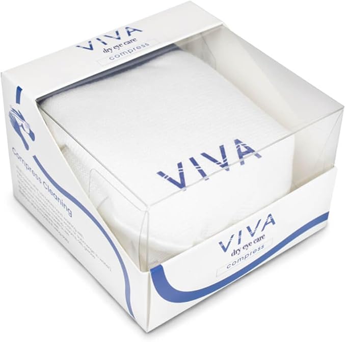 Viva Mask | Moist Heat Dry Eye Care Compress in Retail Box | Microwave Activated | Dry Eye Irritation Relief | Reusable, Non-allergenic, Washable | White