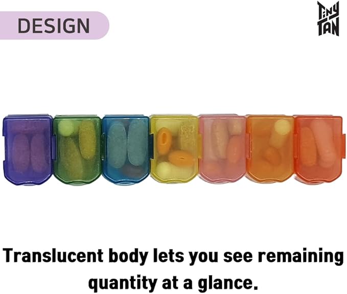 BTS Merchandise Official Licensed Kpop Merch - TinyTAN Character Daily Portable Detachable Pill Organizer Dispenser Vitamin Case Medicine Box (Butter)