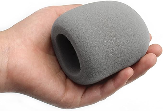 Fielect 2Pcs Microphone Cover Sponge Foam Mic Cover Handheld Microphone Windscreen Shield Protection Micro Foam Filter Gray for KTV Broadcasting