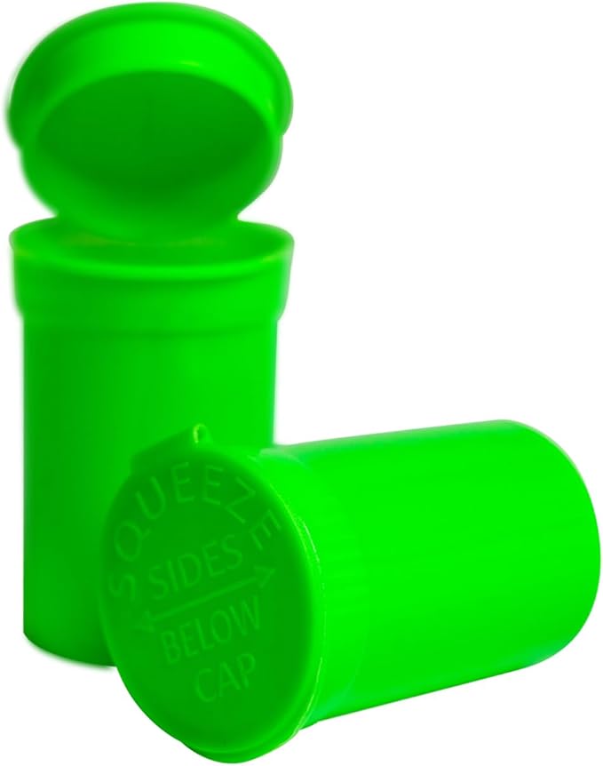 6 Dram Pop Top Bottles, Pill Storage Container, Multi-Color Pack, Airtight Seal, 720 Count (Green)