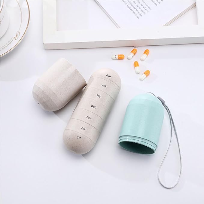 TopHomer Weekly Pill Organizer 1Times a Day, Daily Pill Box 7 Day, Large Travel Pill Case with 7Compartment to Hold Medicine, Vitamin and Supplement