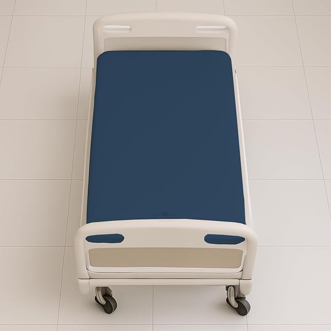 4 Pack Fitted Hospital Bed Sheets - Soft Microfiber Hospital Fitted Sheet - Hospital Bed Fitted Sheets (Medium Blue, 36" x 84" x 12")