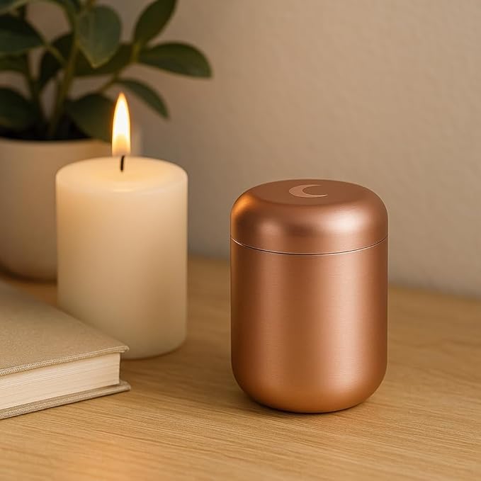 Brando Moon Metal Pill Container Airtight Storage Jar - 1.8 x 2.8” Pocket Size Portable Pill Box Case – Sturdy Storage Organizer for Coffee, Pills and other Small Components while Traveling