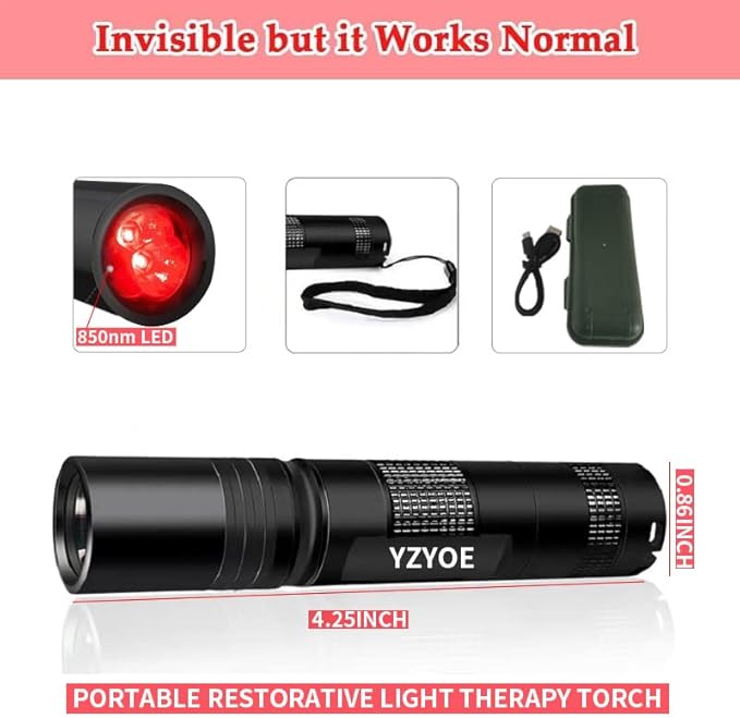 Infrared Light Therapy for Joint and Muscle Pain. Red Light Therapy for Face,Infrared Light Therapys,Red Lights-3 Wavelengths,Therapys Device Red Light Wand.