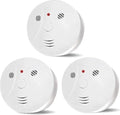 3 Pack Smoke Detector Fire Alarms Battery Operated with Photoelectric Sensor and Silence Button, Travel Portable