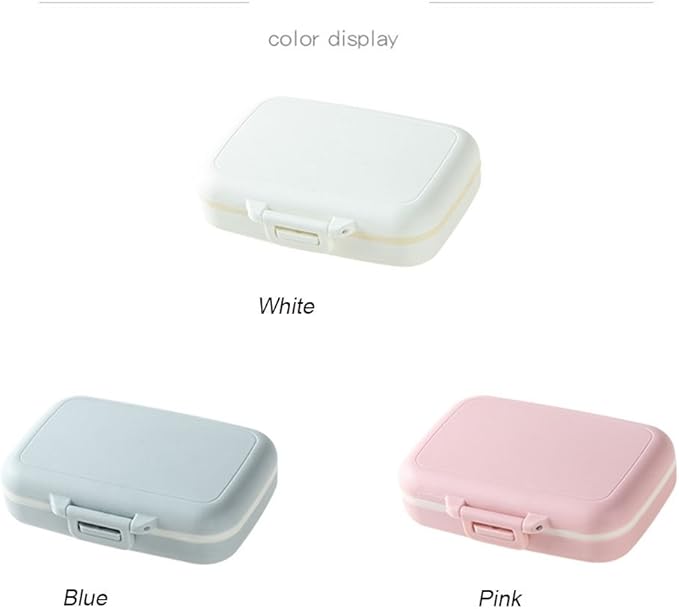 A-parts Pill Case Portable Waterproof Divided Vitamin Medicine Pill Box Tight Lock 6 Compartment for Daily Using, Color Blue