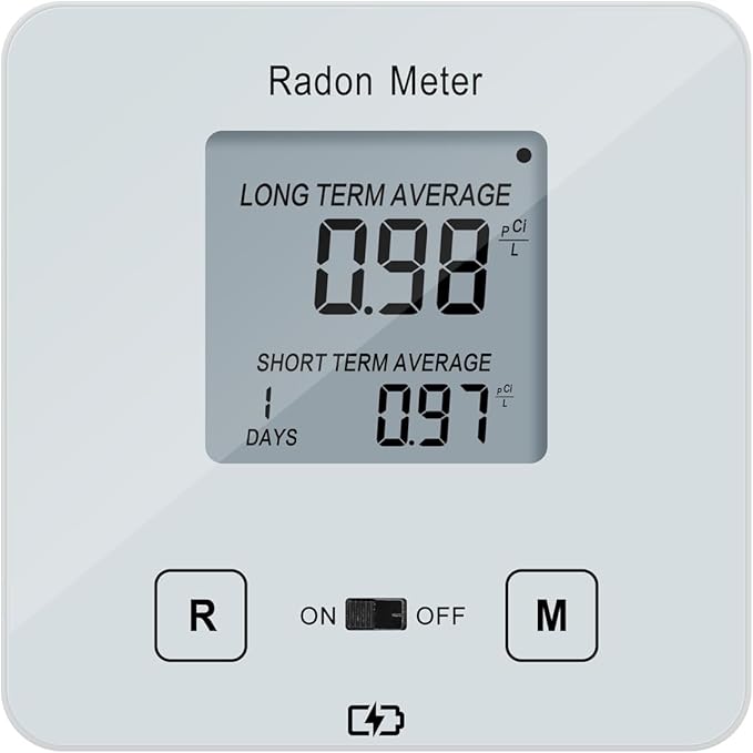Funny Kitchen Home Radon Detector, Portable Radon Meter, Elifecity Long and Short Term Home Radon Monitor, Battery-Powered, Easy-to-Use, Ensure Your Home's Safety, White, KT-013