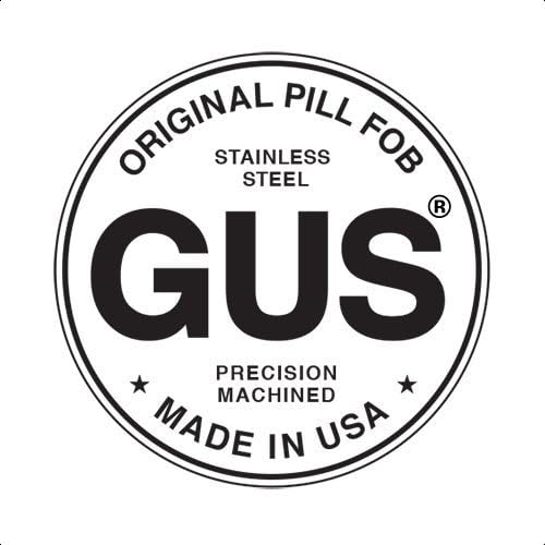 GUS Magnum Pill Fob, Made in USA, Stainless Steel Keychain Pill Holder, Larger Pill & Vitamin Holder