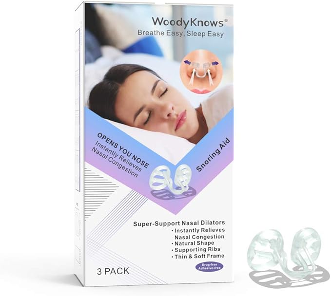 WoodyKnows Super-Support Nasal Dilator, Improves Sleep and Sports Airflow, Nasal Congestion and Nose-Related snoring aid (L 4Pack)