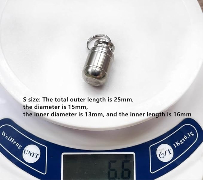 Titanium Keychain Pill Holder Mini Daily Pill Box Pendant Container Waterproof Metal Case Bottle Portable Organizer (s)