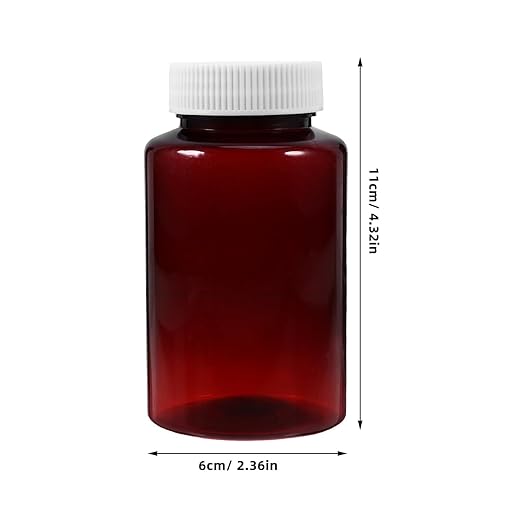 Cute Brown Plastic Pill Bottle 200ml Large Capsule Container Empty Medicine Bottles Sealing Caps
