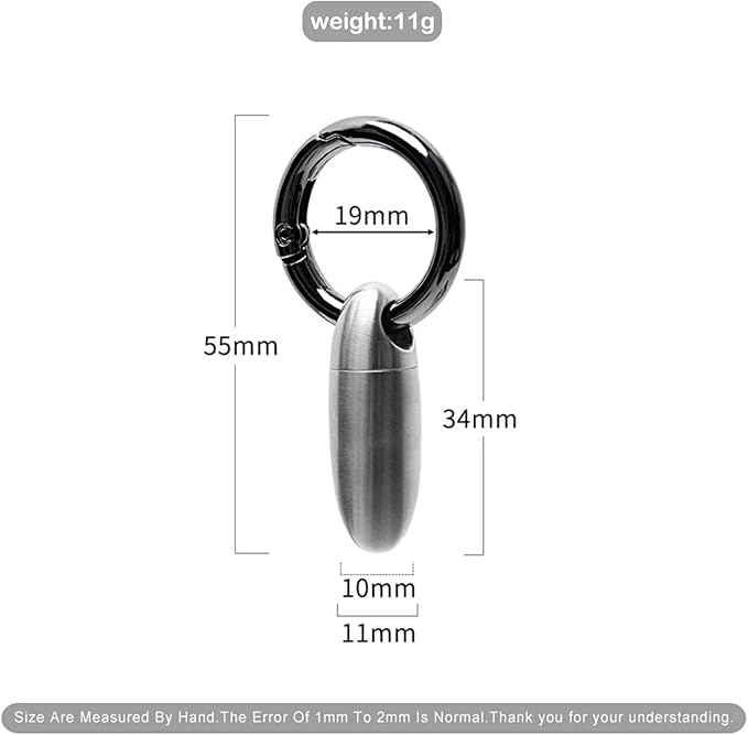Mini Titanium Pill Holder Keychain, Waterproof EDC Pill Container Organizer for Travel, Pocket, Purse - Silver Bullet-Shaped Metal Medicine Case for Medicine & Vitamins - A 2PCS