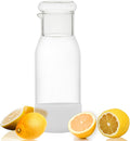 hjn Small Glass Pitcher Glass Water Carafe with Cup Lid, Fridge Water Jug Cold or Hot Beverages, Iced Tea, Milk, Juice 830ml/28oz & clear cup lid (Glass Pitcher-Clear cup lid)