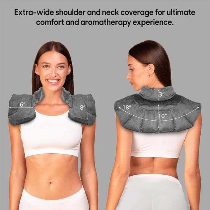 Neck & Shoulder Wrap + Heated Eye Mask – Hot & Cold Therapy Set for Pain Relief, Dry Eyes, Headaches & Stress – Microwavable, Portable, Ergonomic Design for Home & Travel Comfort by Superior Relief
