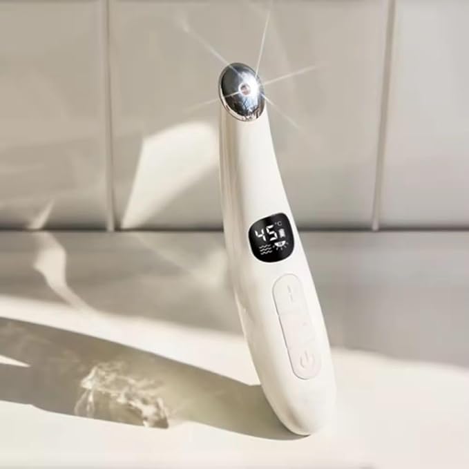 Eye Bliss Pro - Heated Eye Massager with Adjustable Stainless Steel Tip, LED Light Therapy & Gentle Massage for Dry Eyes, Fine Lines, and Collagen Stimulation - at-Home Spa Treatment