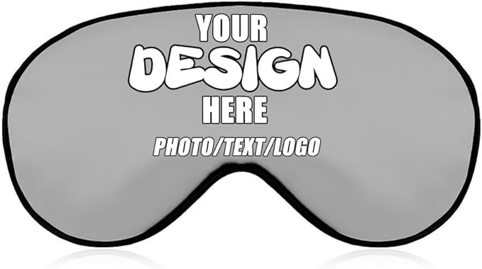 Custom Sleep Mask with Photo Text Logo, Customized Eye Mask for Men Women Kids Pressure-Free Comfy Adjustable Silky Skin-Friendly, Non-Allergic Eye Cover Custom,#Silver
