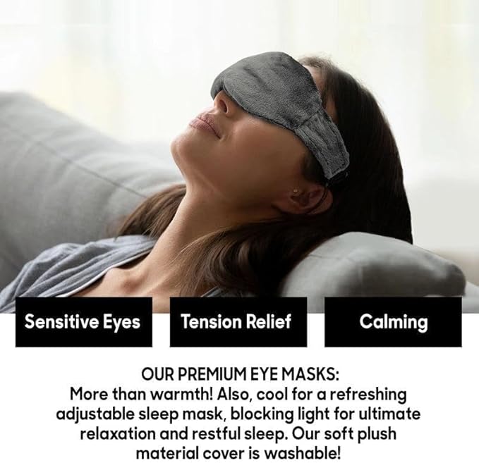 Neck & Shoulder Wrap + Heated Eye Mask – Hot & Cold Therapy Set for Pain Relief, Dry Eyes, Headaches & Stress – Microwavable, Portable, Ergonomic Design for Home & Travel Comfort by Superior Relief