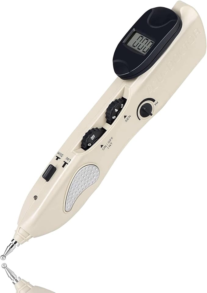 Electronic Acupuncture Pen Pain Relief Therapy Meridian Pen Find Acupoints Automatically with 3 Massage Heads Rechargeable