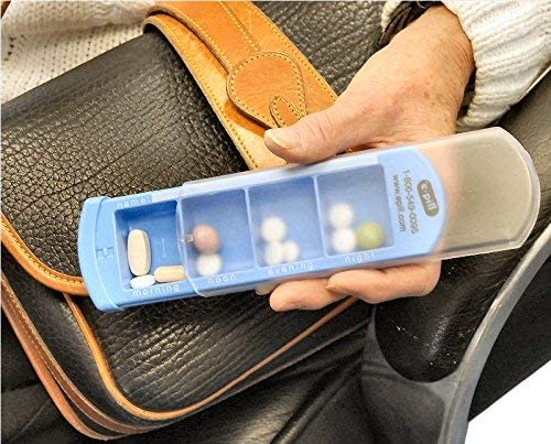 e-Pill 4 Times a Day x 7 Day Large Weekly Pill Organizer, Vitamin and Medicine Pill Box - with Discreet Case and Pill Reminder