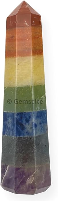 WholesaleGemShop 3 Inch Gemstones Obelisk Tower Jumbo Facet Aura Rock Crystal Natural Polished Earth Wand Spirit