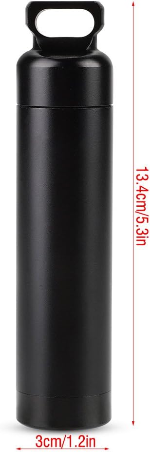 Pill Case Waterproof Aluminum Alloy Pill Bottle Medicine Container Holder for Outdoor Pill Fob Capsule Keychain Small Pocket Pill Box Keychain Pill Organizer Case Container