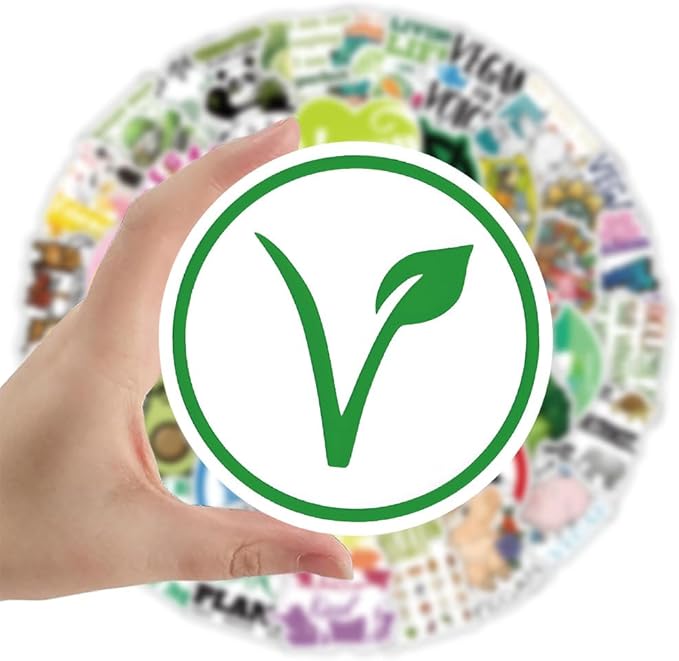 106Pcs Vegan Stickers, Waterproof Vinyl, Vegan Lifestyle and Food Stickers(Vegetarian), Suitable for Water Bottles, laptops, Mobile Phones, Diaries, Skateboards, scrapbooks, Bumper Stickers