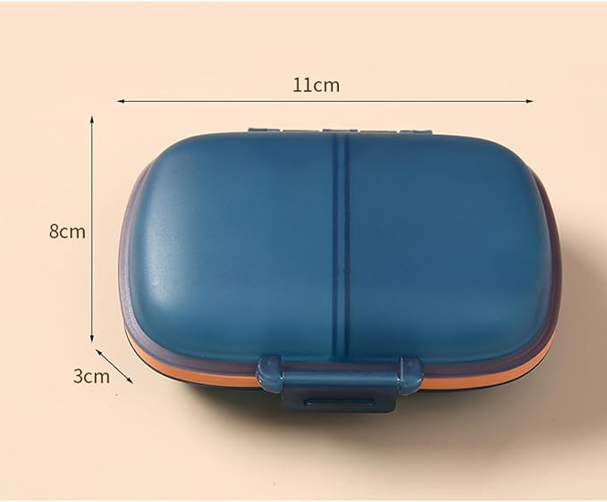 Pocket Travel Pill Organizer Box,8 Compartments Moisture Proof Pill Case Portable Small Pocket Pill Container Holder for Vitamin