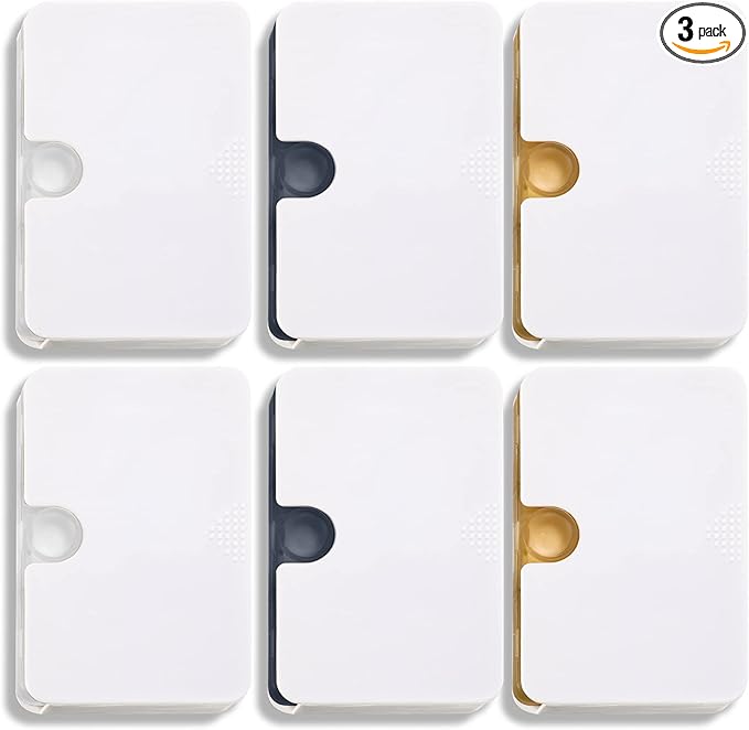Patelai 6 Pieces Travel Pill Organizer 6 Compartments Portable Pill Case for Pocket Purse Small Drawer Type Medicine Box Vitamin Holder Container with Locking Hole for Elderly Cod Liver Oil 3 Colors