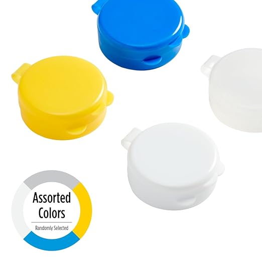 EZY DOSE Daily Round Pocket Pharmacy, Portable On-The-Go, Pill Box, Organizer and Vitamin Containers, Snap Shut Lids, Perfect For Traveling, Colors May Vary, 2 Pack, BPA Free