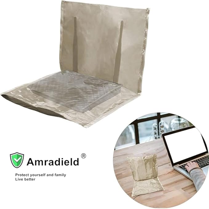 Amradield WiFi Router Cover 13.8" x15.7" EMF RF Radiation Shielding Cover Blocking Wireless Router Radiation Guard Protective Cover Reduce electromagnetic Field Exposure Stay Connected wirelessly