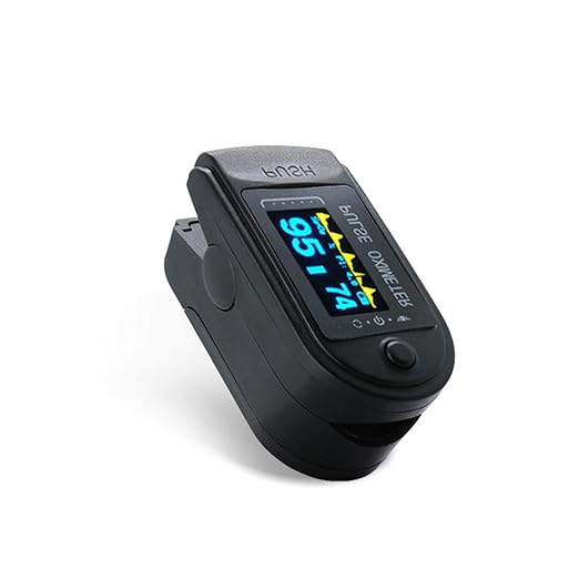 Athletic & Aviation Oxygen Monitor, Pulse Oximeter SpO2 and PR Value Waveform Blood Oxygen Neck/Wrist/Pulse Oximeter Fingertips (ferrous)