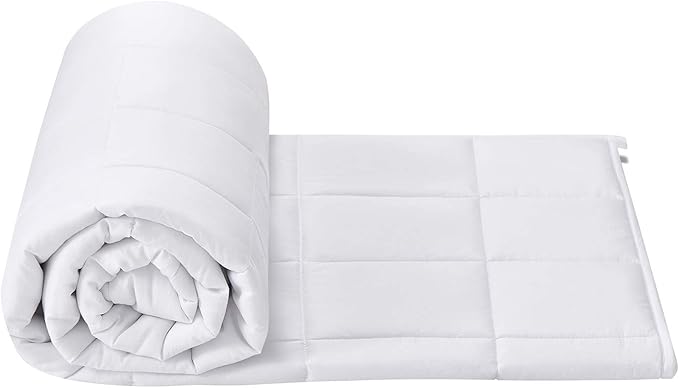 RelaxBlanket King Size Weighted Blanket | 80''x90'',30lbs | for Single or Double | Premium Cotton Material with Glass Beads | White