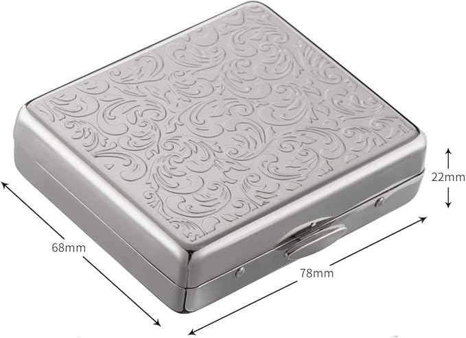 Fashion Elegant Medicine Portable Double Protection Switch Metal Travel Pill Box (7 Days) /8 Compartment (Light Silver)