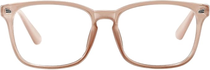TIJN Blue Light Blocking Glasses for Women Men Clear Frame Square Nerd Eyeglasses Anti Blue Ray Computer Screen Glasses