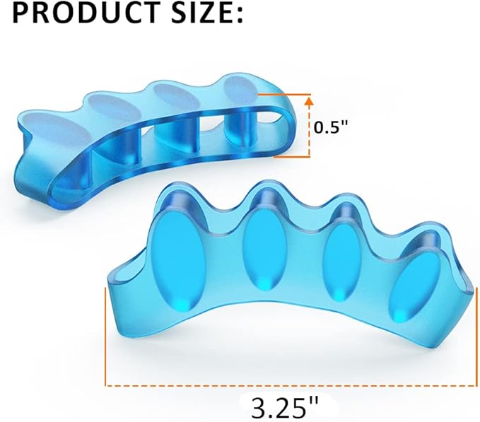 4 Pcs Toe Separator,Bunion Corrector for Women Men Toe Spacers to Correct Bunions Yoga Toes Straightener Stretcher Big Toes Correctors Gel Separators (Blue+Pink)
