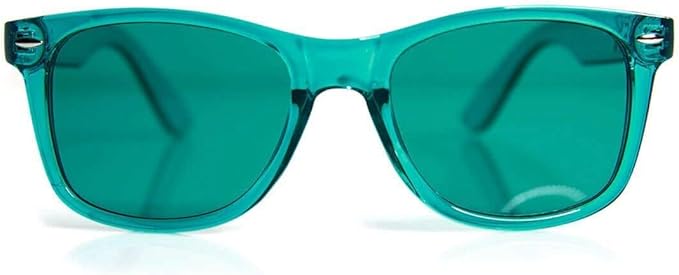 GloFX Color Therapy Glasses – Chakra Mood Light Therapy Chromotherapy Glasses (Aqua)