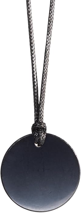 Shungite Pendant Necklace - Harmonizing Shield Defense - Wearable Shungite Crystal for Stress Down and Vitality Up - Shungites Stones from Russian Mine
