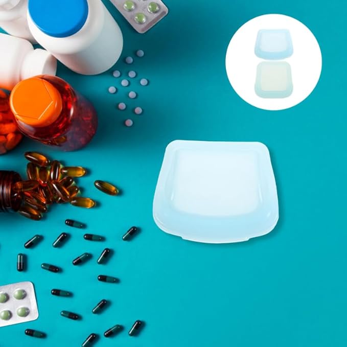 Unomor 2Pcs Reusable Silicone Pill Bags for Travel Transparent Pill Organizer with Open Design Resealable Storage Pouches for Medication