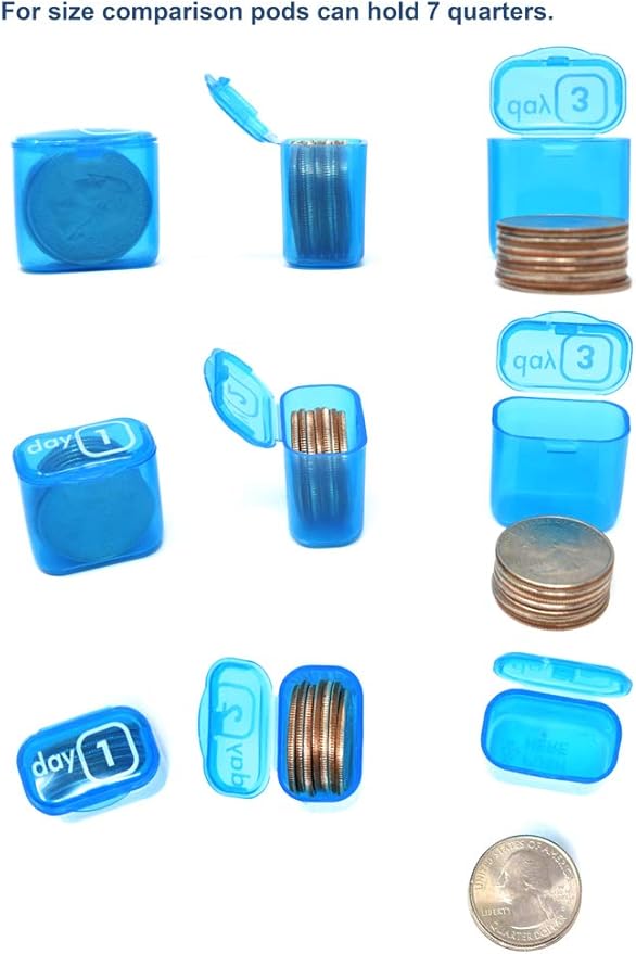 31 Day Monthly Pill Pod Organizer for Easy Medication Management - Stay on Track with Daily Vitamin Supplement Med Boxes, Ready for Travel