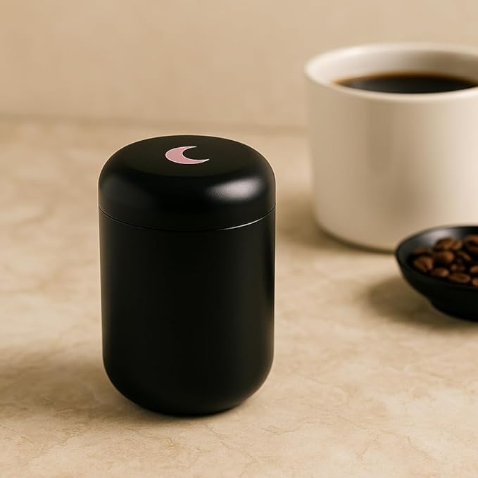 Brando Moon Black Airtight Jar Storage Case Container Smell Proof - Multi-Use Portable Metal Spice Jar - Easy to Carry and Best Way to Preserve Coffee - 1.8 x 2.8”